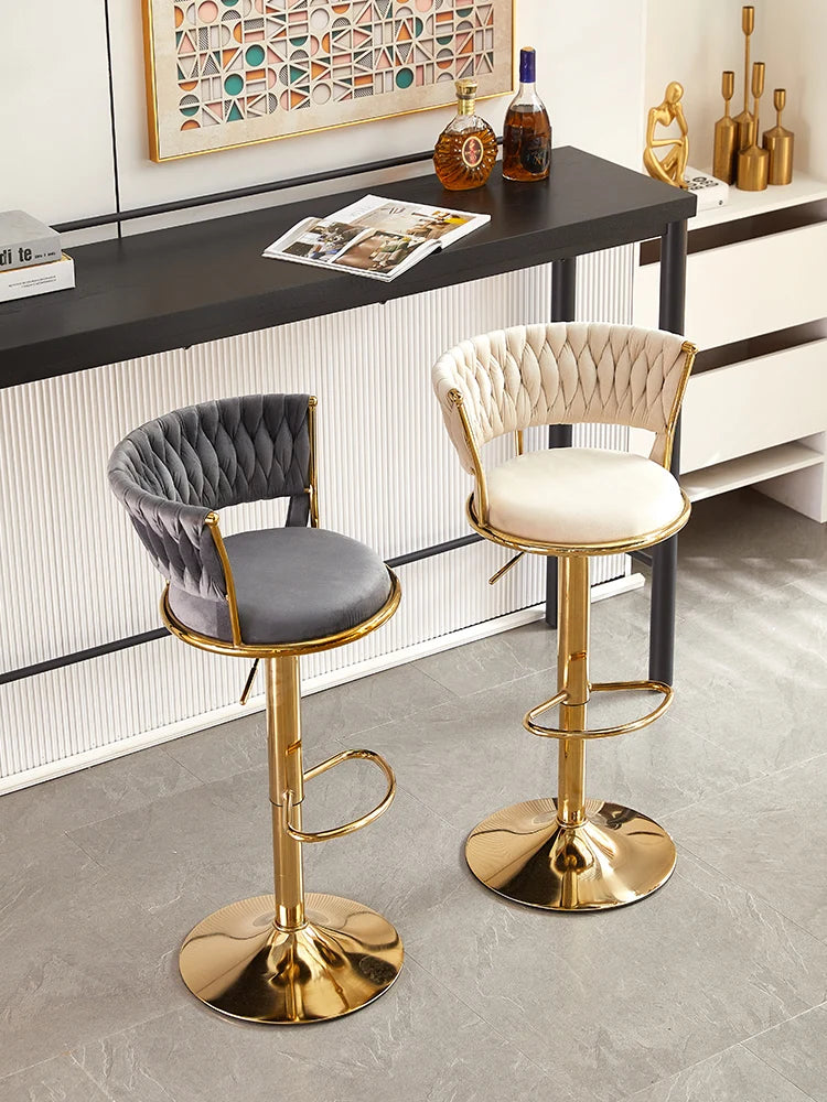 Rotating Lifting Bar Chair, High Foot Stool, Nordic Furniture, Backrest, Velvet Bar Stool, Bar Stools For Kitchen, Counter Stool - ๐๐ฎ ๐๐๐ ๐น๐๐๐๐ ๐ป๐๐๐๐ ๐๐