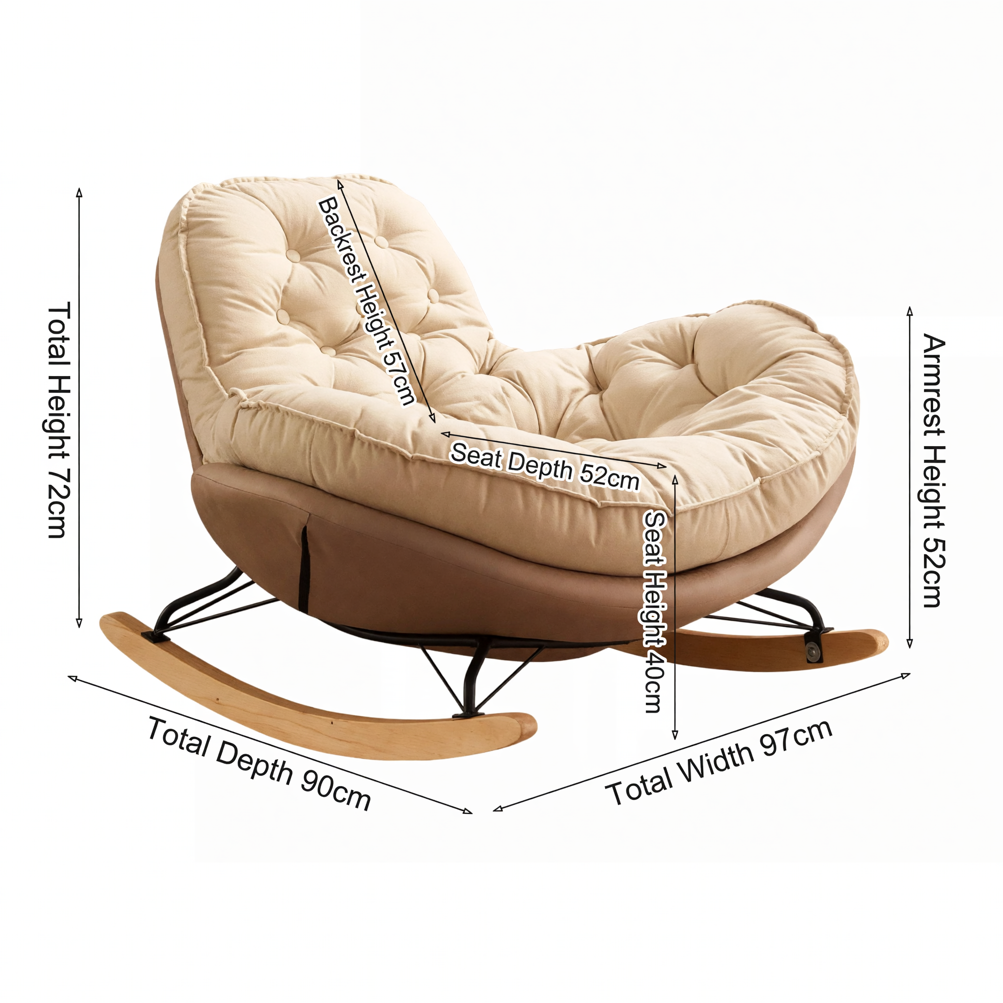 MC THE BLACK DIAMOND balcony chaise longue, cozy Nordic style rocking chair for home lounge or bedroom relaxation.