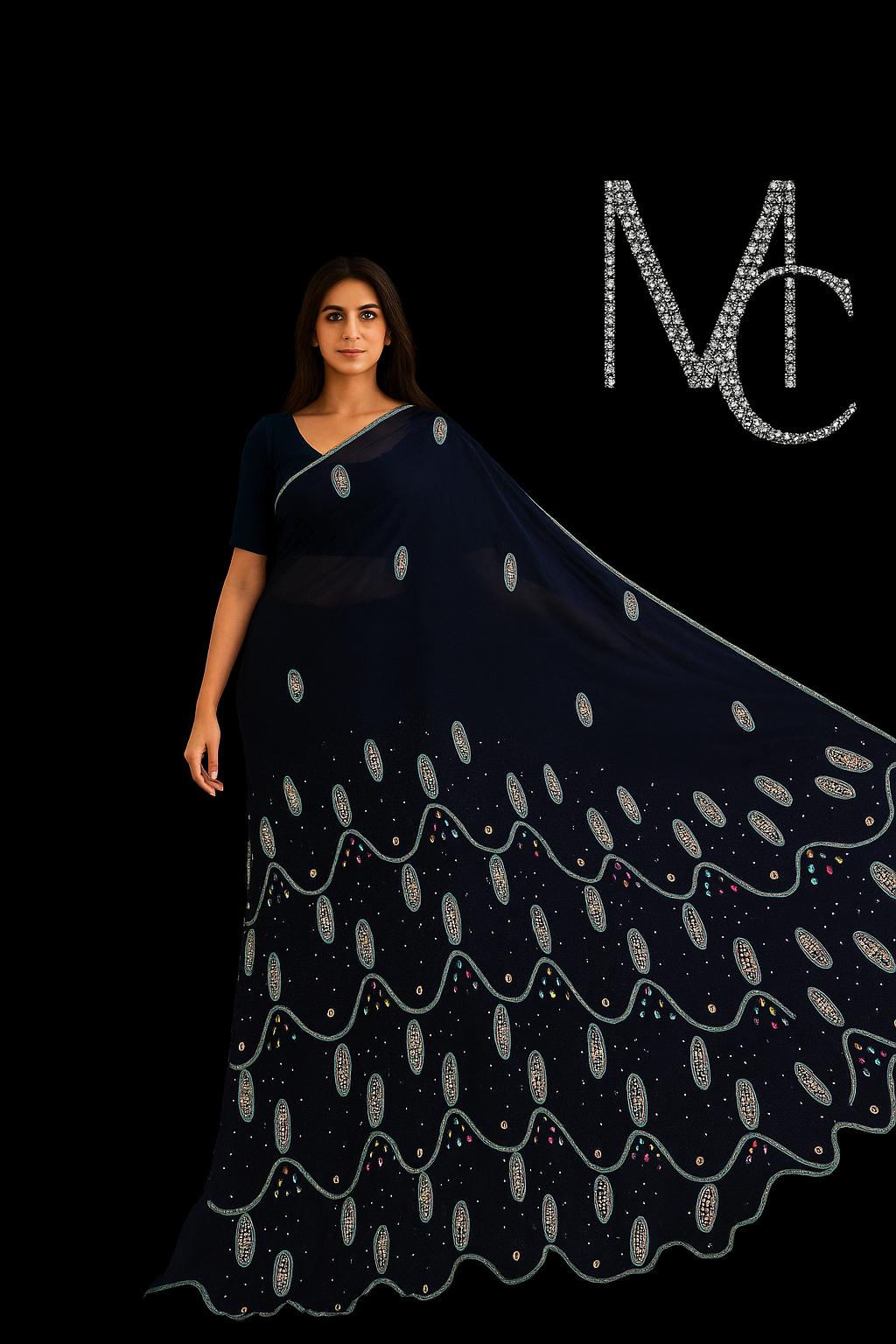 Light pink fabric chiffon by Mohammad Collection, showcasing soft, flowing chiffon material with delicate texture and smooth drape.