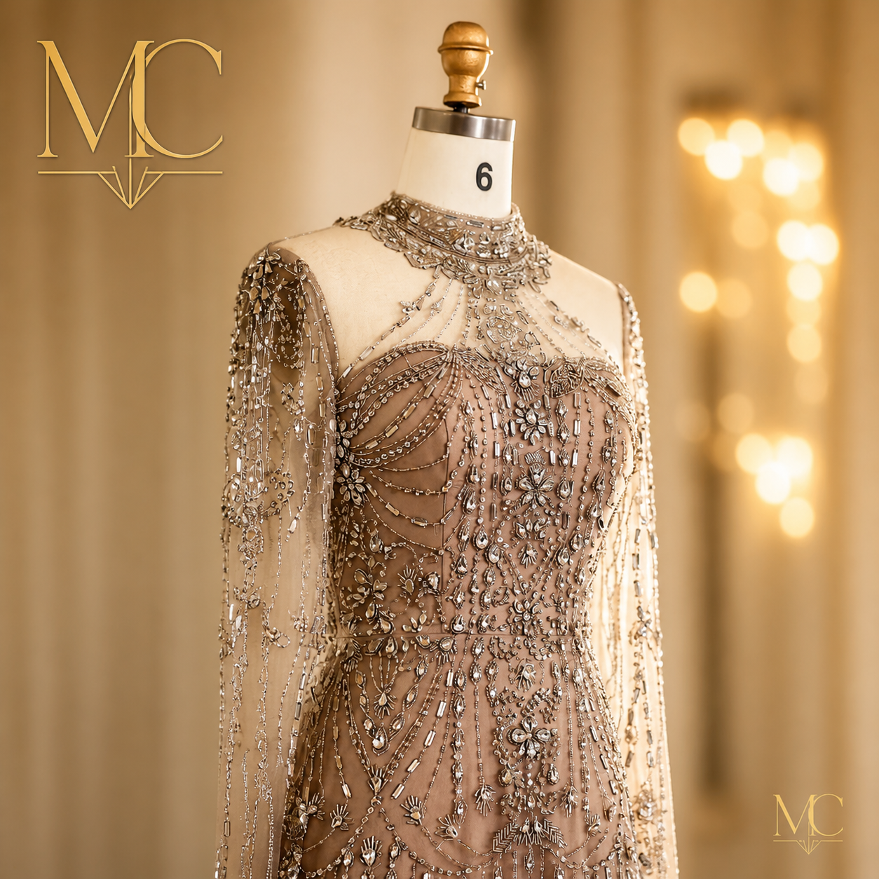 Long Sleeves High Neck Dubai Luxury Evening Dress for Women Wedding Party Arabic Formal Gowns SS587 Customized