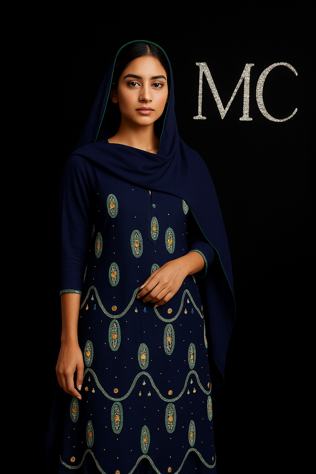Light, flowing fabric chiffon from Mohammad Collection, showing soft, sheer material ideal for elegant clothing and fashion design.