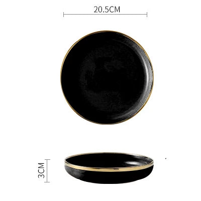 Pink, black, and gold inlay ceramic dinner plate by 𝕄𝕔 𝕋𝕙𝕖 𝔹𝕝𝕒𝕔𝕜 𝔻𝕚𝕒𝕞�