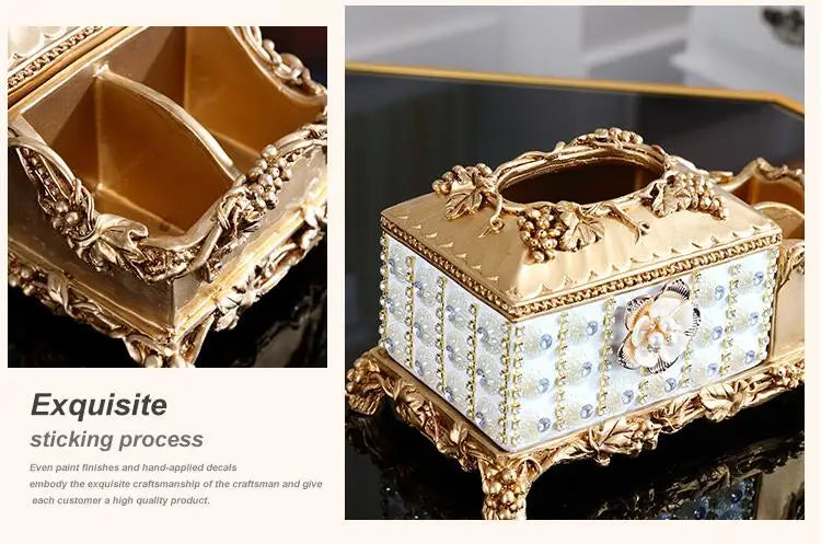 Decorative European Resin diamond-shaped fruit plate by MC THE BLACK DIAMOND, used as a candy dish or tissue box ornament on a home living room table.