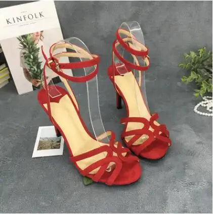 FHC European women’s high-heeled sandals with peep toe, ankle cross straps, summer style, by 𝕄𝕮 𝕋𝕙𝕖 𝔹𝕝𝕒𝕔𝕜 𝔻