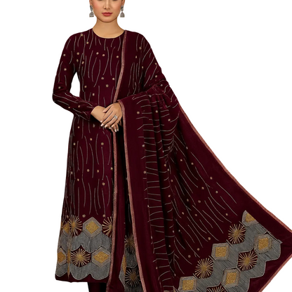 Velvet fabric from Mohammad Collection, 4-meter length, soft and luxurious velvet material suitable for suits and garment making.