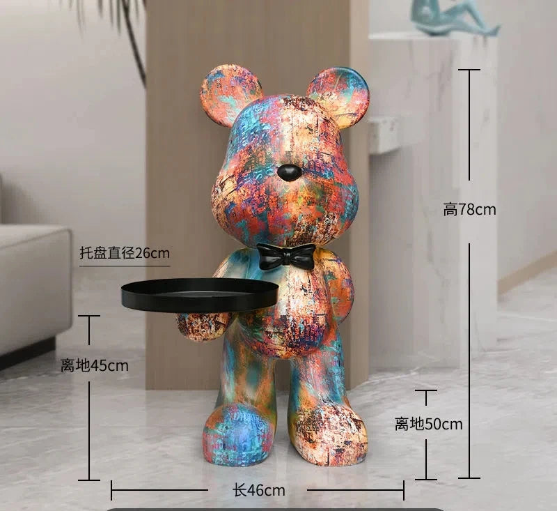 Home Decor Creative Doll Bear Floor Ornament Living Room Trend Soft Decoration Welcome Reception Storage Tray Animal Statue Gift - 𝕄𝕮 𝕋𝕙𝕖 𝔹𝕝𝕒𝕔𝕜 𝔻𝕚𝕒𝕞𝕠𝕟𝕕