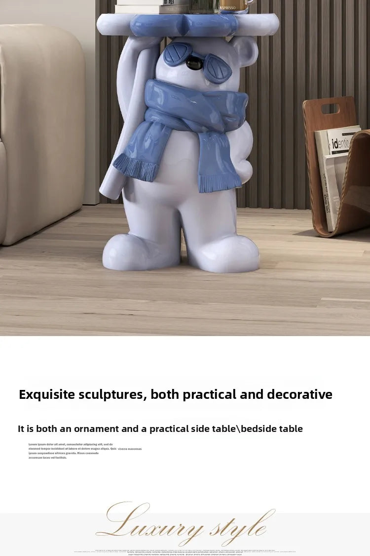 Nordic Style Living Room Small Coffee Table Creative Cartoon Bear Sofa Side Table Kawaii Room Decor Bedside Table Storage Rack - 𝕄𝕮 𝕋𝕙𝕖 𝔹𝕝𝕒𝕔𝕜 𝔻𝕚𝕒𝕞𝕠𝕟𝕕