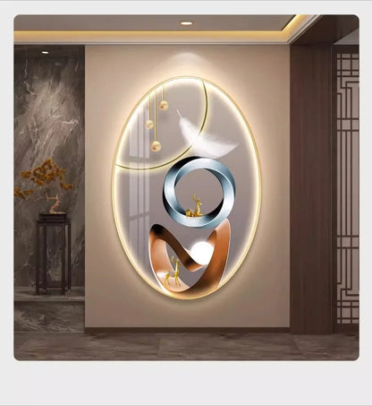 Light Luxury Wall Art Nine Fish Picture Entrance Wall Decor Aesthetic High End Living Room Corridor Luminous LED Light Painting - 𝕄𝕮 𝕋𝕙𝕖 𝔹𝕝𝕒𝕔𝕜 𝔻𝕚𝕒𝕞𝕠𝕟𝕕
