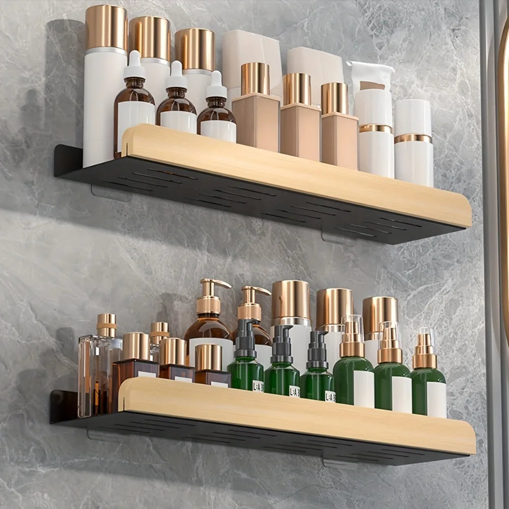 Wall-mounted Drilling Bathroom Storage Organizer by 𝕄𝕔 𝕋𝕙𝕖 𝔹𝕝𝕒𝕔𝕜 𝔻𝕚𝕒𝕞𝕠𝕟