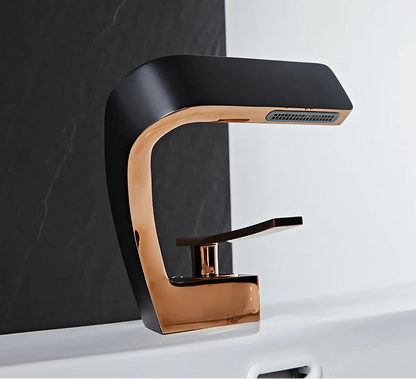 TOLM Brass Black Gold Basin Faucet Bathroom Sink Faucets Hot Cold Water Mixer Crane Deck Mounted Single Handle Hole Bath Kitchen - https://mohammadcollection.com