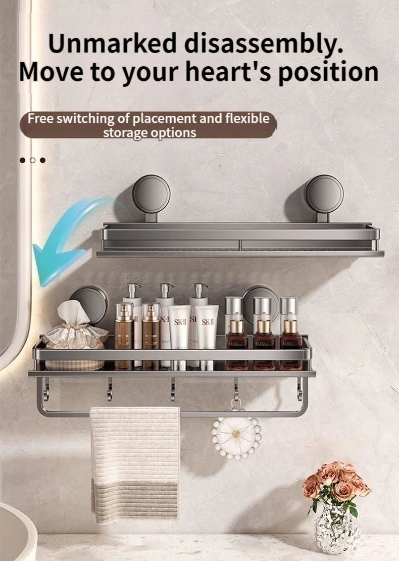 Non-Drill Bathroom Suction Cup Shelves for Washbasin and Vanity Storage - https://mohammadcollection.com