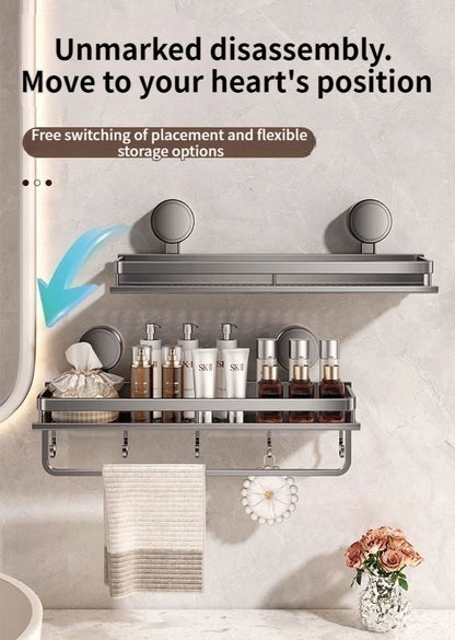Non-Drill Bathroom Suction Cup Shelves for Washbasin and Vanity Storage - https://mohammadcollection.com