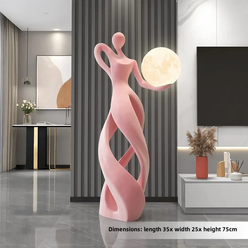 Creative Home Decor Flocking Art Statue Abstract Girl Figure Modern Indoor Luxury Living Room Porch Shine Decoration Sculpture - 𝕄𝕮 𝕋𝕙𝕖 𝔹𝕝𝕒𝕔𝕜 𝔻𝕚𝕒𝕞𝕠𝕟𝕕