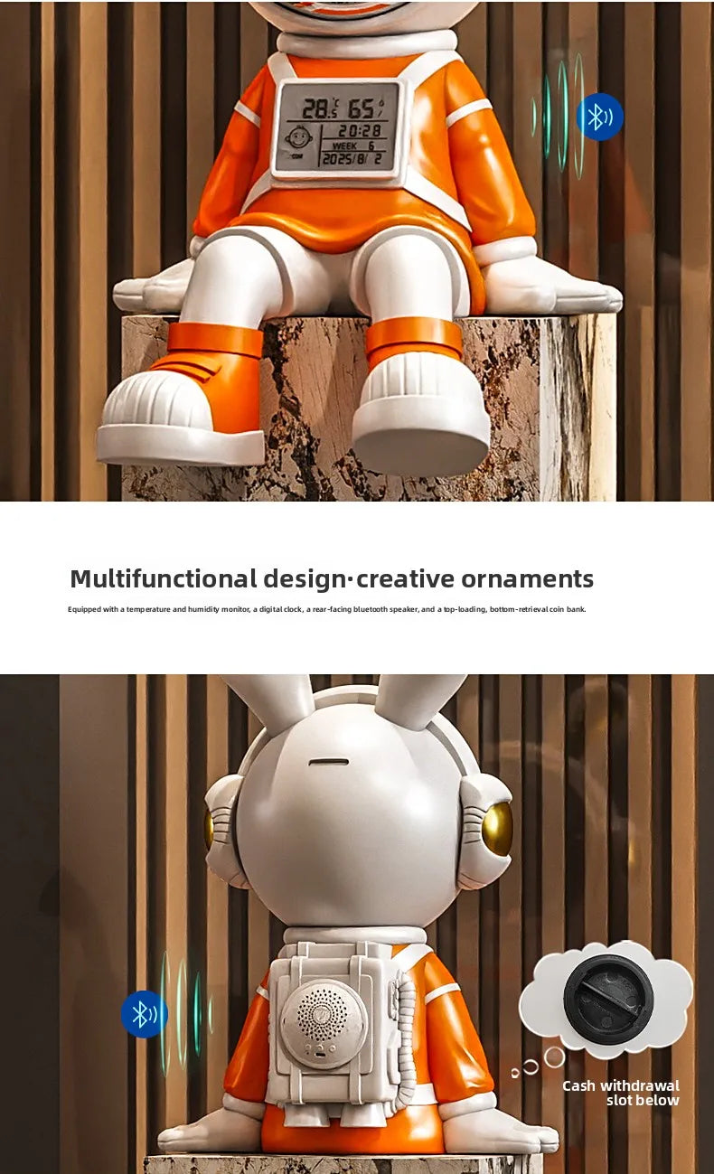 Astronaut Rabbit Sitting Desk Decoration Nordic Luxury Living Room Entrance TV Cabinet Decorative Figurines Housewarming Gift - 𝕄𝕮 𝕋𝕙𝕖 𝔹𝕝𝕒𝕔𝕜 𝔻𝕚𝕒𝕞𝕠𝕟𝕕