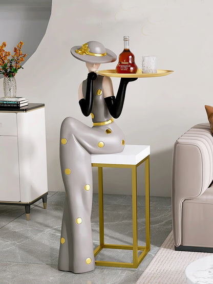 Light Luxury Art Figure Large Floor to Floor Decoration Tray Living Room foyer TV Cabinet Sofa Next to Home Decoration - https://mohammadcollection.com