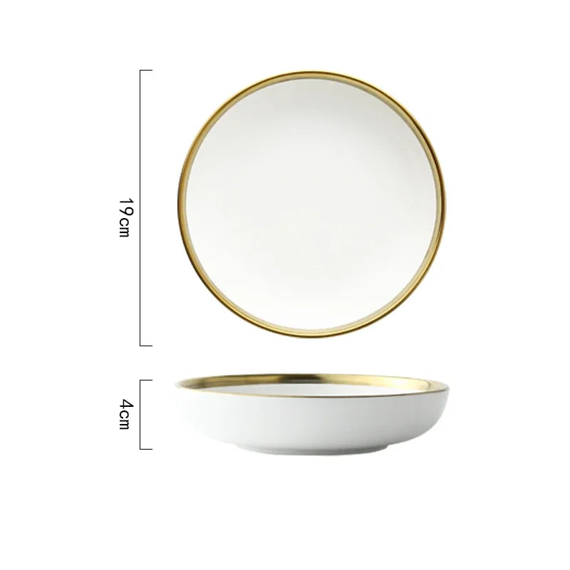 Black and white matte porcelain dinner plate from MC THE BLACK DIAMOND, elegant kitchenware with a sleek design