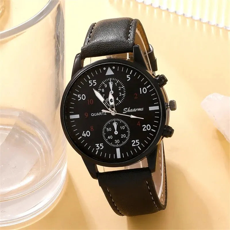 Set of 5 men's sports watches by Mc The Black Diamonds featuring black straps and digital and analog display styles.