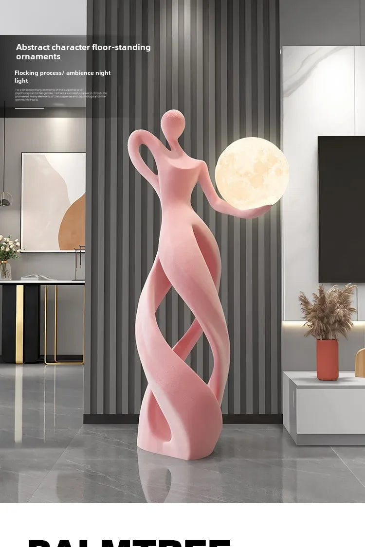 Creative Home Decor Flocking Art Statue Abstract Girl Figure Modern Indoor Luxury Living Room Porch Shine Decoration Sculpture - 𝕄𝕮 𝕋𝕙𝕖 𝔹𝕝𝕒𝕔𝕜 𝔻𝕚𝕒𝕞𝕠𝕟𝕕