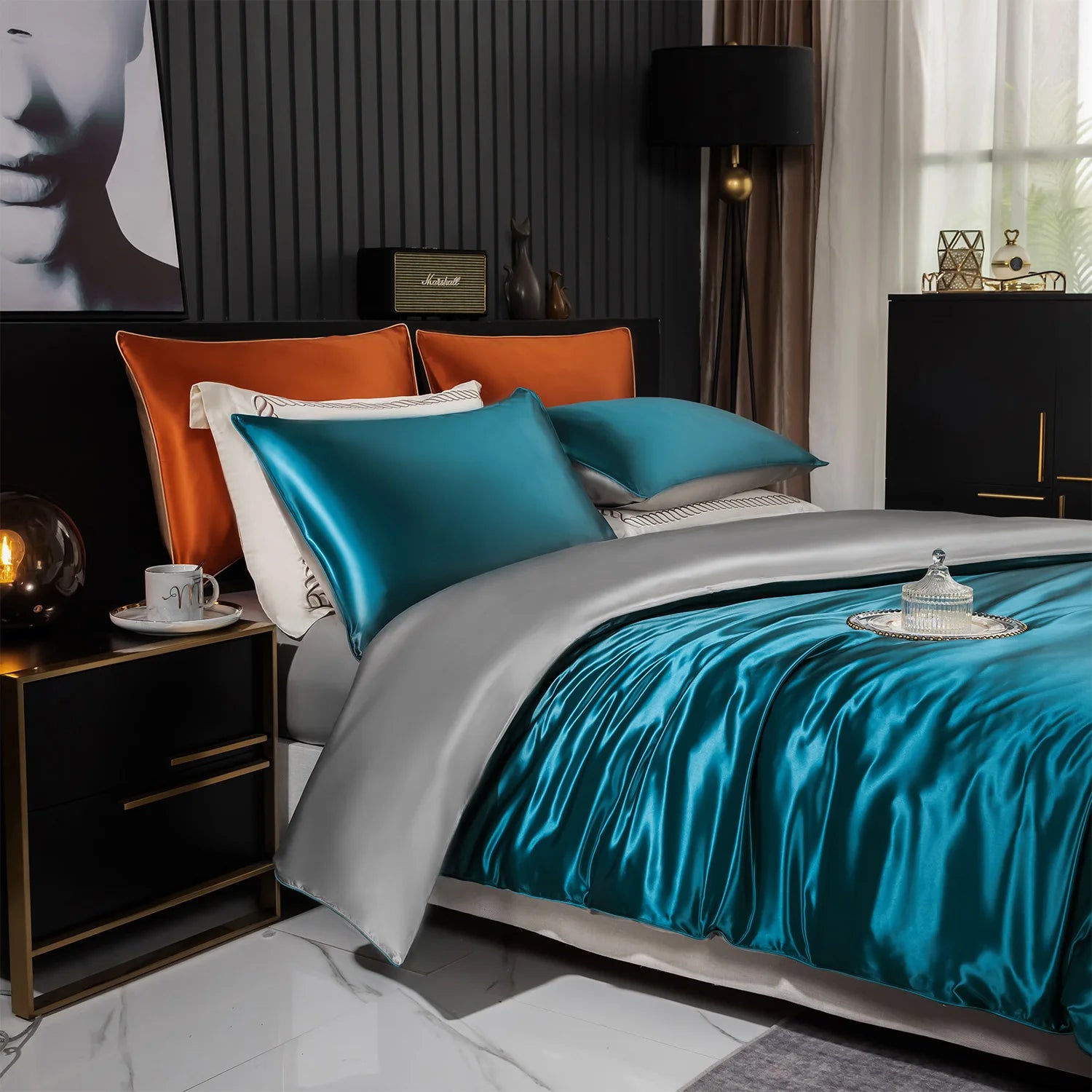 DISANGNI 22 Momme 6A Mulberry Silk Duvet Cover – Reversible A/B Design | OEKO-TEX Certified Luxury Bedding - https://mohammadcollection.com