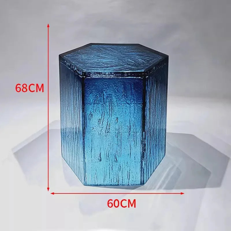 Creative transparent resin coffee table by MC THE BLACK DIAMOND, showcasing a modern, floor ornament design with clean lines and a sleek finish.