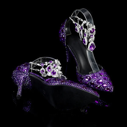 Bling Luxury Handmade Full Rhinestones Women Pumps Fashion Diamonds Crystal Pendant Banquet High heels Party Prom Wedding Shoes - https://mohammadcollection.com
