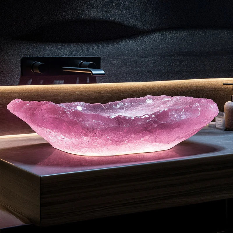 Resin dream crystal stone wash basin by 𝕄𝕔 𝕋𝕙𝕖 𝔹𝕝𝕒𝕔𝕜 𝔻𝕚𝕒𝕞𝕠𝕟