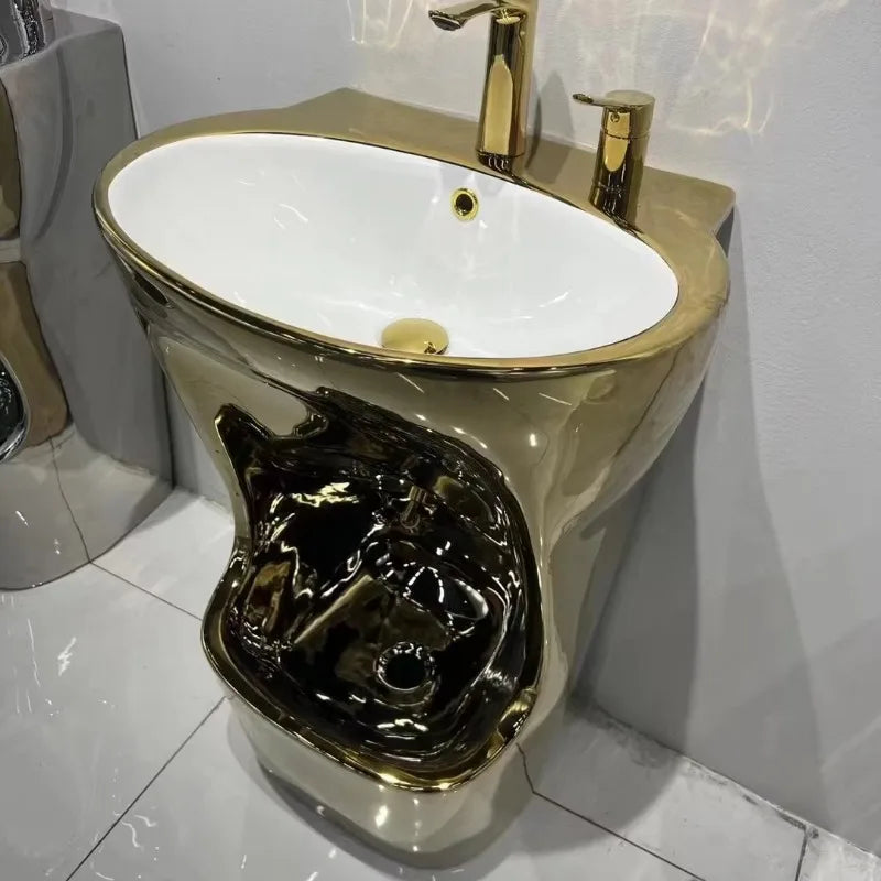 modern high-gloss veneer square ceramic foot basin export non-slip