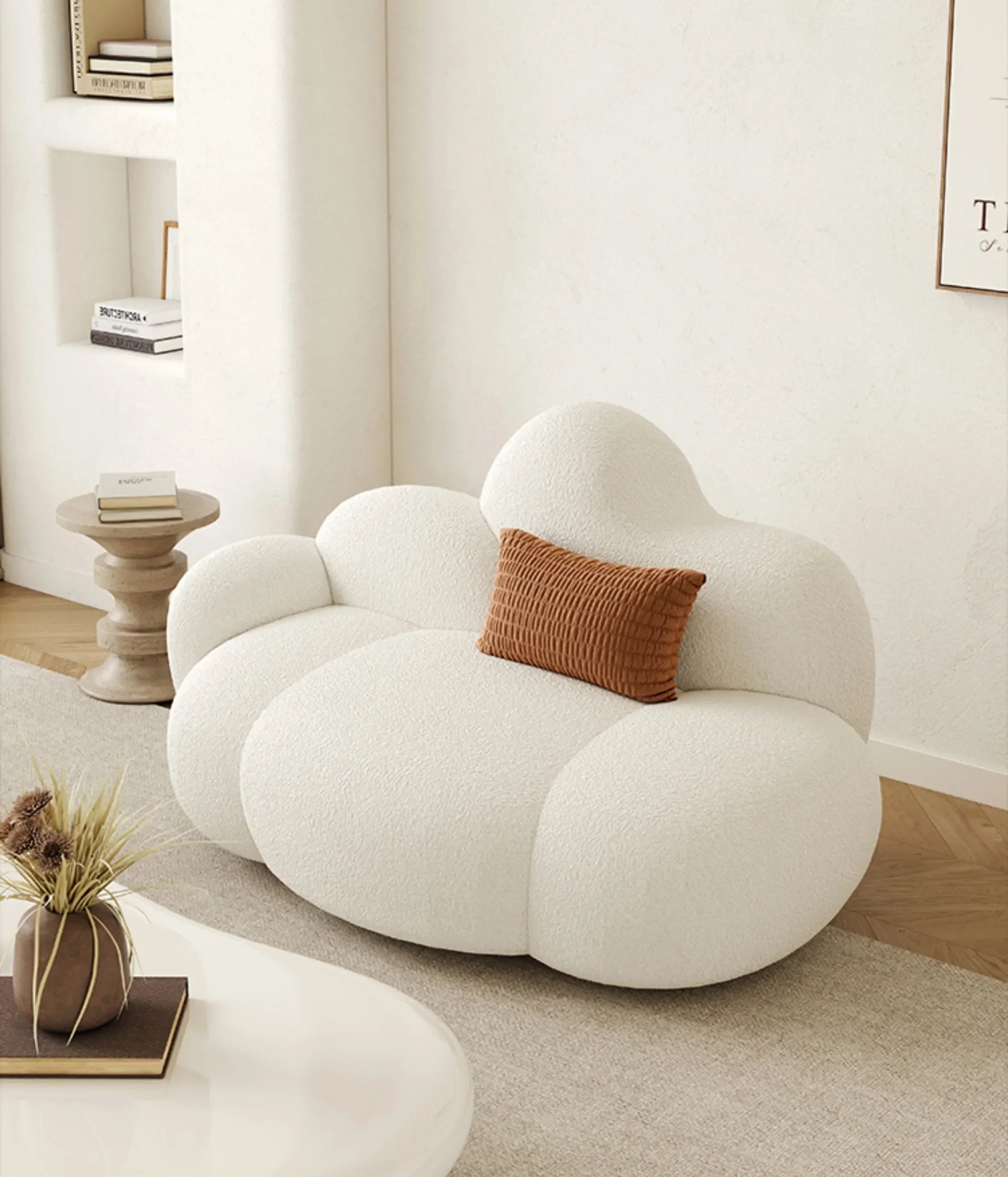 White MC THE BLACK DIAMOND living room sofa with plush cushions, ideal for relaxing and outdoor lounge use.