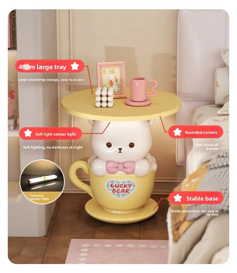 Kawaii Home Decor Creative Small Coffee Table Pink Living Room Side Table Girl&