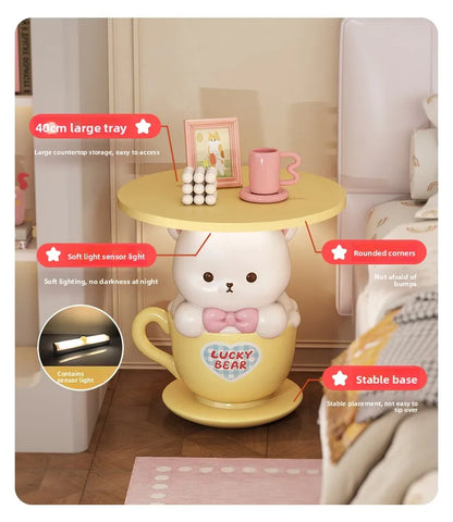 Kawaii Home Decor Creative Small Coffee Table Pink Living Room Side Table Girl&