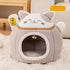 Lucky Fortune Cat Pet Bed - Winter Warm Semi-Open Fleece Round Bed for Cats & Dogs | Cozy Lucky Pet House, Soft Cushioned Kennel - https://mohammadcollection.com