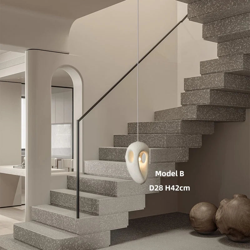 Nordic Villa Stairs Wabi Sabi E27 Led Pendant Lights