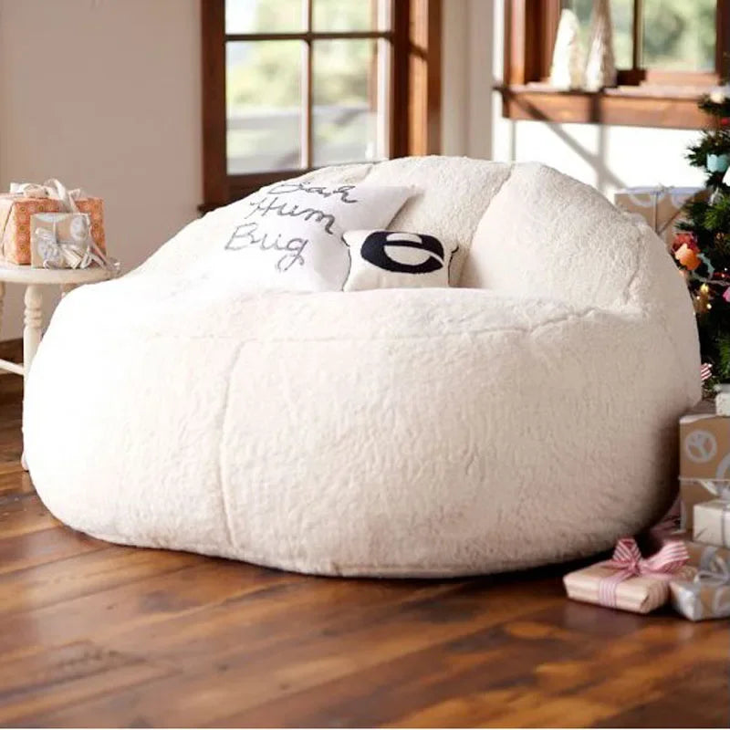 MC THE BLACK DIAMOND bean bag chair sofa bed pouf, no filling, stuffed giant beanbag for lounging or sleeping, shown in image.