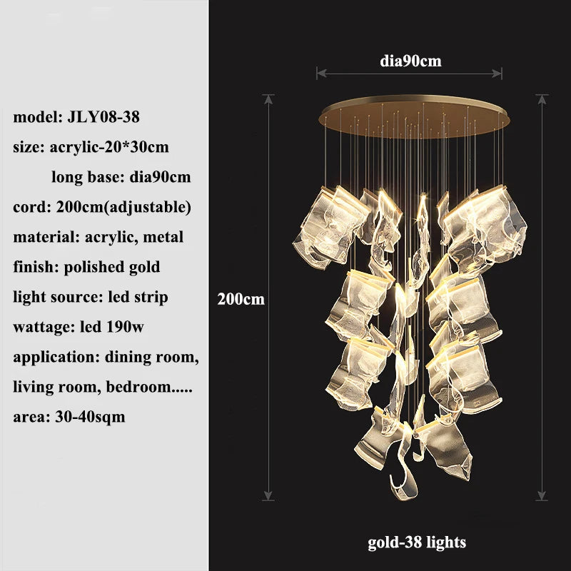 Modern Led Chandeliers Lighting Living Dining Room