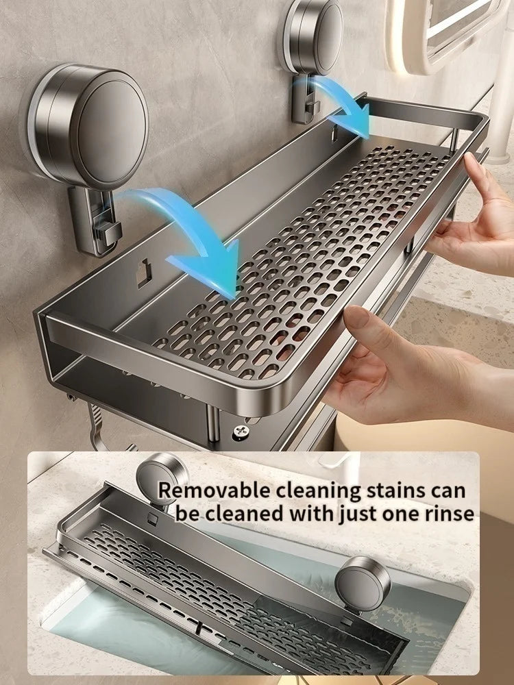 Non-Drill Bathroom Suction Cup Shelves for Washbasin and Vanity Storage - https://mohammadcollection.com