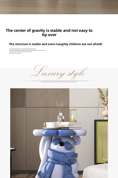 Nordic Style Living Room Small Coffee Table Creative Cartoon Bear Sofa Side Table Kawaii Room Decor Bedside Table Storage Rack - 𝕄𝕮 𝕋𝕙𝕖 𝔹𝕝𝕒𝕔𝕜 𝔻𝕚𝕒𝕞𝕠𝕟𝕕