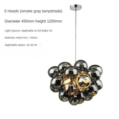 Modern Grape Glass Chandelier Home Decoration Pendant Light Living Room Nordic Lights Dining Luminair Lampara Techo Dormitorio - https://mohammadcollection.com