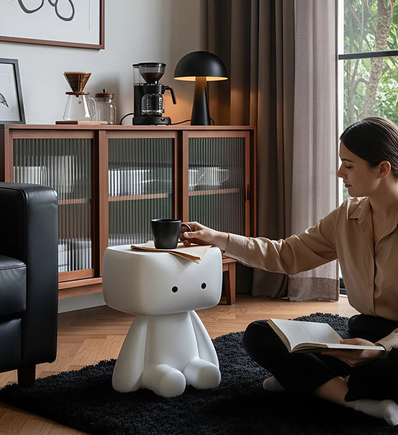 Nordic Style Furniture Living Room Cartoon Robot Statue Side Table Creative Coffee Table Children&