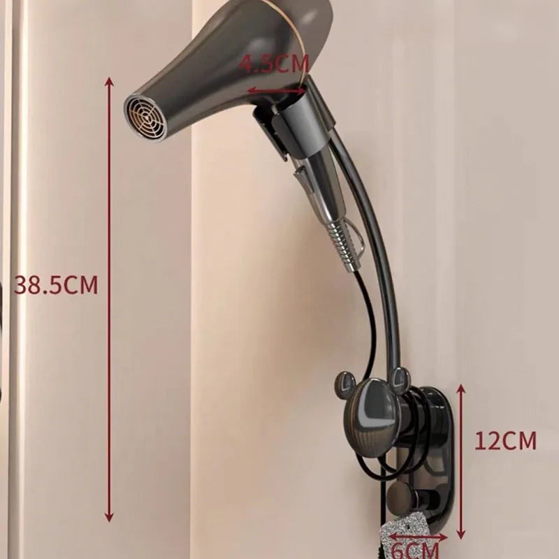 Hair Dryer Holder Bathroom Shelf Without Drilling Adjustable Wall Hanging Free Of Hands Universal Storage Rack Bathroom Shelf - https://mohammadcollection.com