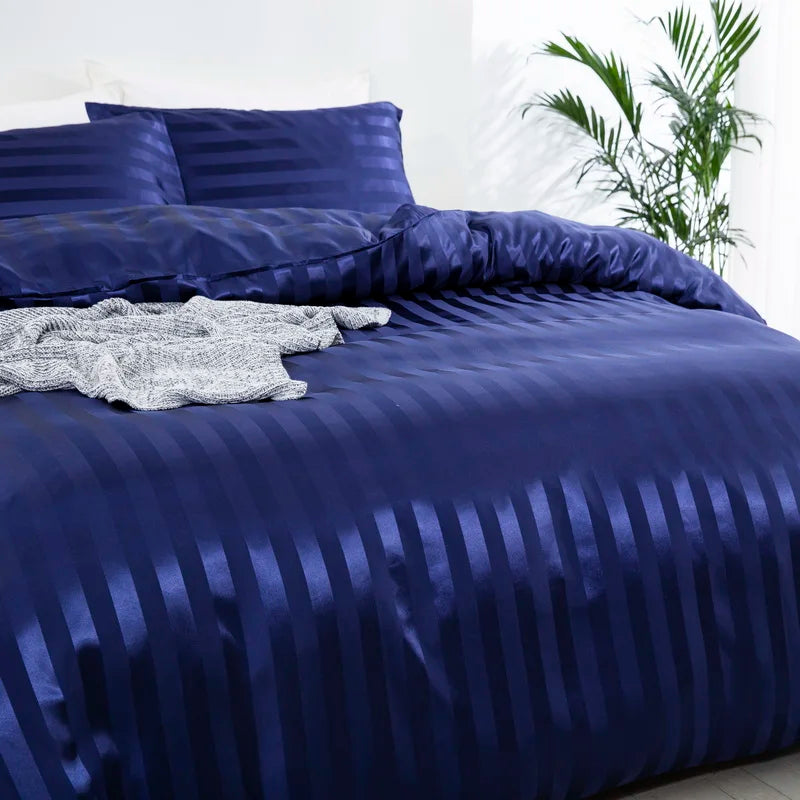 Luxury satin striped duvet cover set by 𝕄𝕔 𝕋𝕙𝕖 𝔹𝕝𝕒𝕔𝕜 𝔻𝕚𝕒𝕞𝕠𝕟�