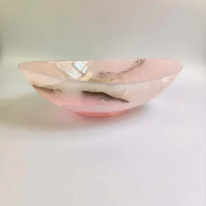 Handmade Rose Quartz vessel sink with decorative bathroom washbasin, crafted by 𝕄𝕔 𝕋𝕙𝕖 𝔹𝕝𝕒𝕔𝕜 𝔻𝕚𝕒�