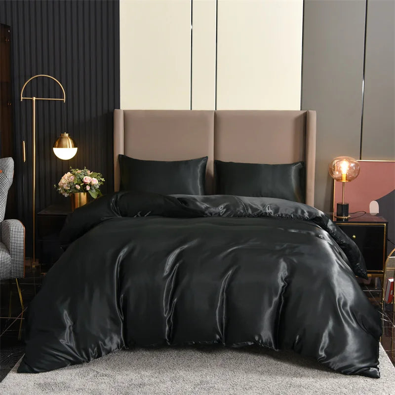 Three-piece satin duvet cover set from 𝕄𝕔 𝕋𝕙𝕖 𝔹𝕝𝕒𝕔𝕜 𝔻𝕚𝕒𝕞𝕠𝕟�