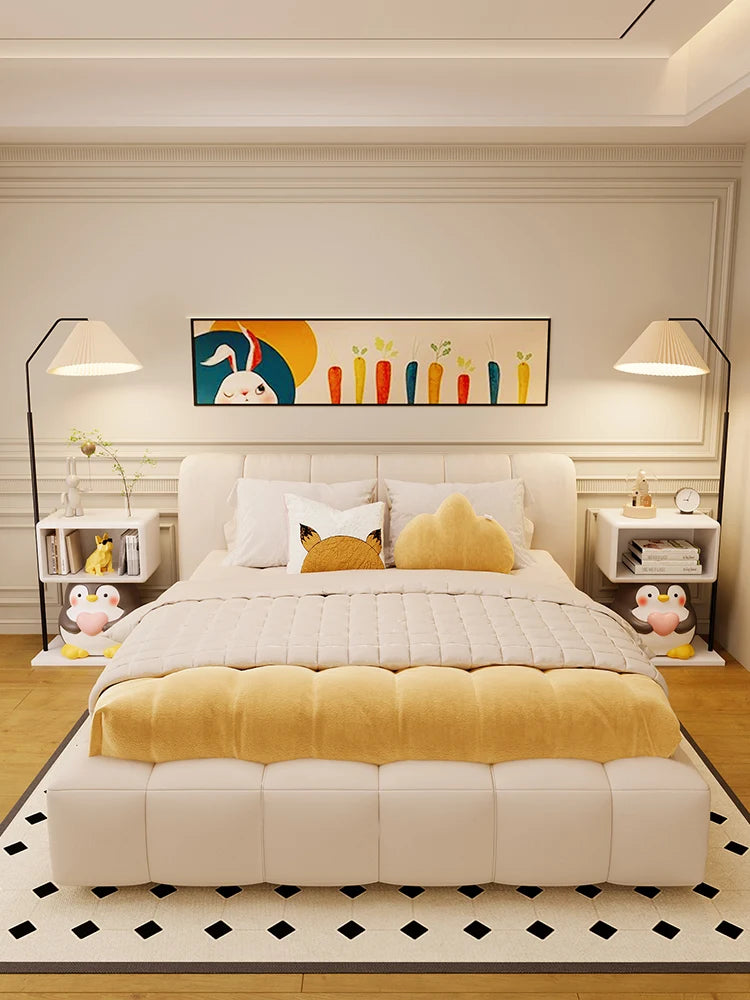 Children's bedroom nightstand by MC THE BLACK DIAMOND, wooden table with drawers, ideal for kids' room decor.