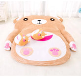 Cute cartoon brown bear sofa bed by MC THE BLACK DIAMOND, soft mattress futon for adults, perfect for tatami floor lounging.