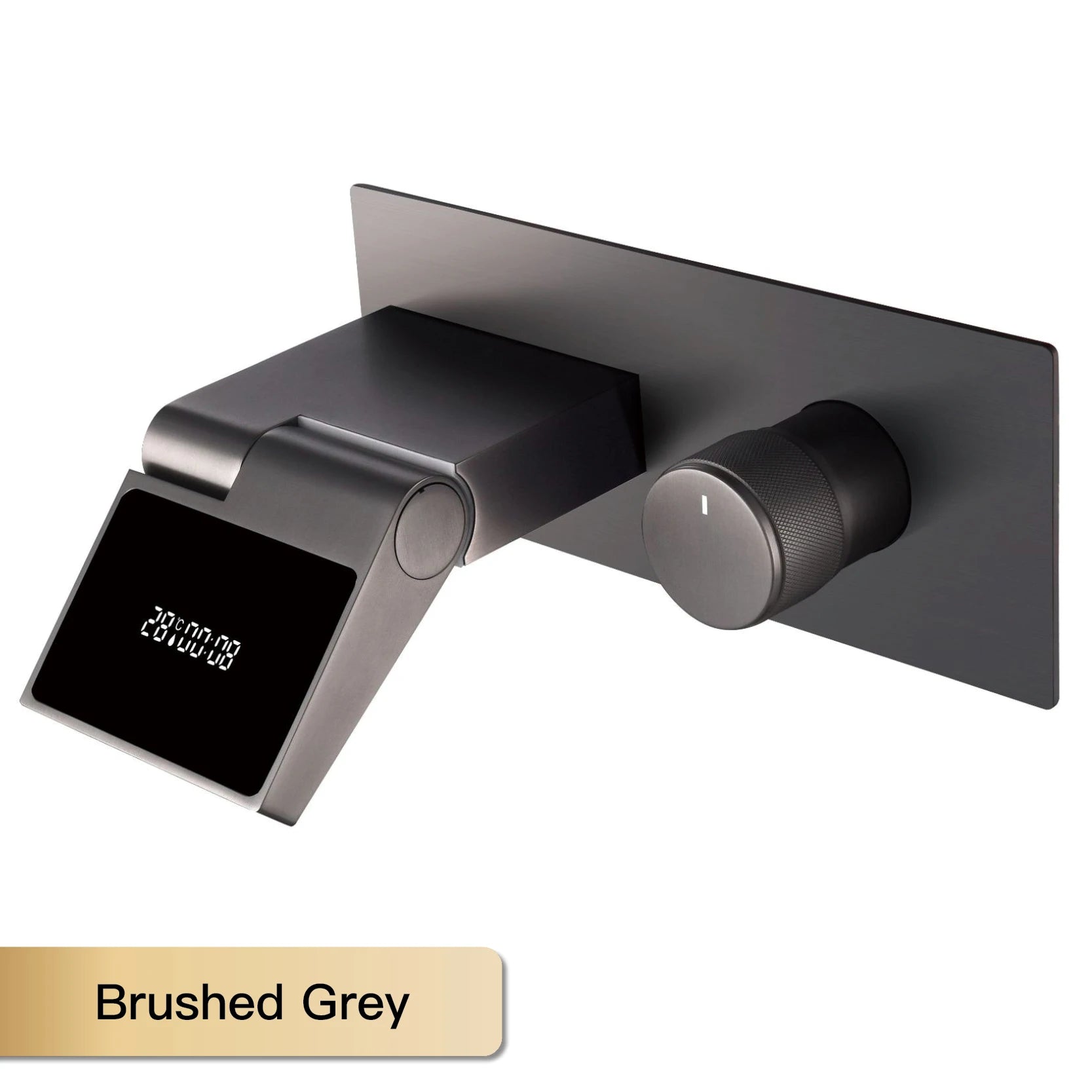 Intelligent black brass bathroom faucet with LED digital display design Hidden single handle cold &amp; hot 2 control wash basin Tap - https://mohammadcollection.com