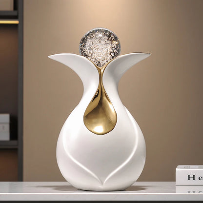 Modern Art Ceramic Ornaments Crystal Ball Feng Shui Home Decor Living Room Wine Cabinet TV Cabinet Office Decorative Figurines - 𝕄𝕮 𝕋𝕙𝕖 𝔹𝕝𝕒𝕔𝕜 𝔻𝕚𝕒𝕞𝕠𝕟𝕕