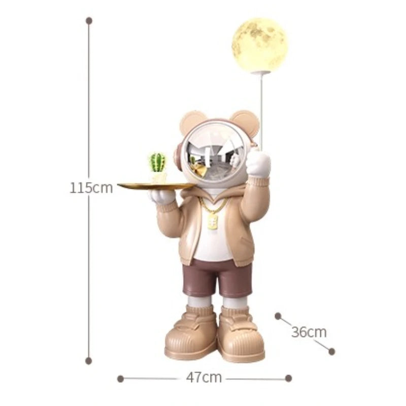 Nordic Living Room Decor Creative Astronaut Statue Storage Tray Luminous Floor Decoration Modern Art Sculpture Home Accessories - 𝕄𝕮 𝕋𝕙𝕖 𝔹𝕝𝕒𝕔𝕜 𝔻𝕚𝕒𝕞𝕠𝕟𝕕