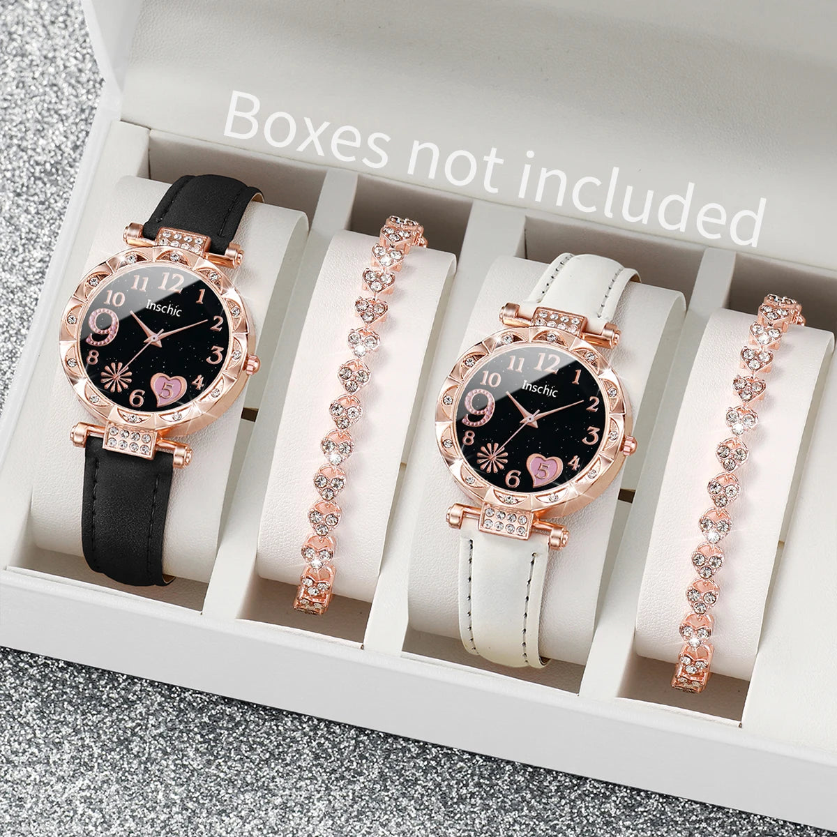 Set of 2, 4, or 6 women's fashion rhinestone watches by 𝕄𝕔 𝕋𝕙𝕖 𝔹𝕝𝕒𝕔𝕜 𝔻𝕚𝕒