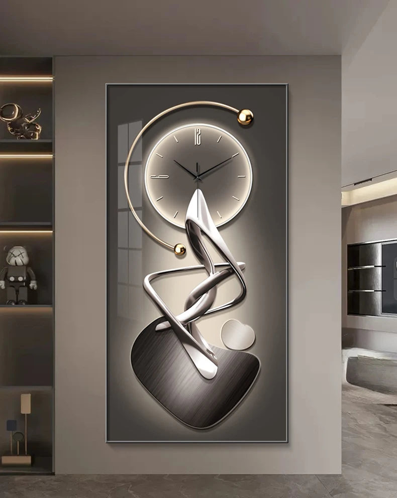 Modern Design Wall Clock Living Room Entrance Corridor Wall Decor Mute Digital Clock Large Abstract Hanging Painting Wall Watch - 𝕄𝕮 𝕋𝕙𝕖 𝔹𝕝𝕒𝕔𝕜 𝔻𝕚𝕒𝕞𝕠𝕟𝕕
