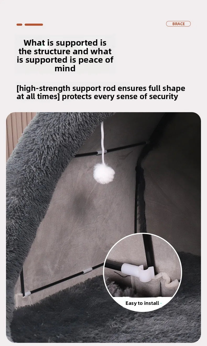 Large Cat and Dog Nest - Suitable for Both Humans and Pets, Warm in Winter, Washable and Removable, Semi-Enclosed - https://mohammadcollection.com